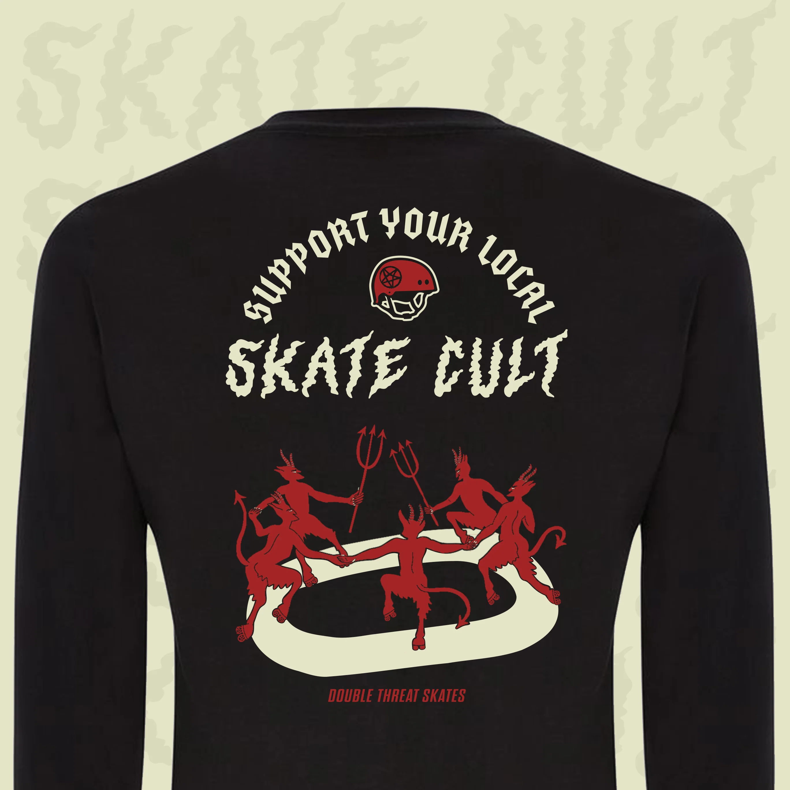 Skate Cult Long Sleeve Tee - BLACK - Image 3