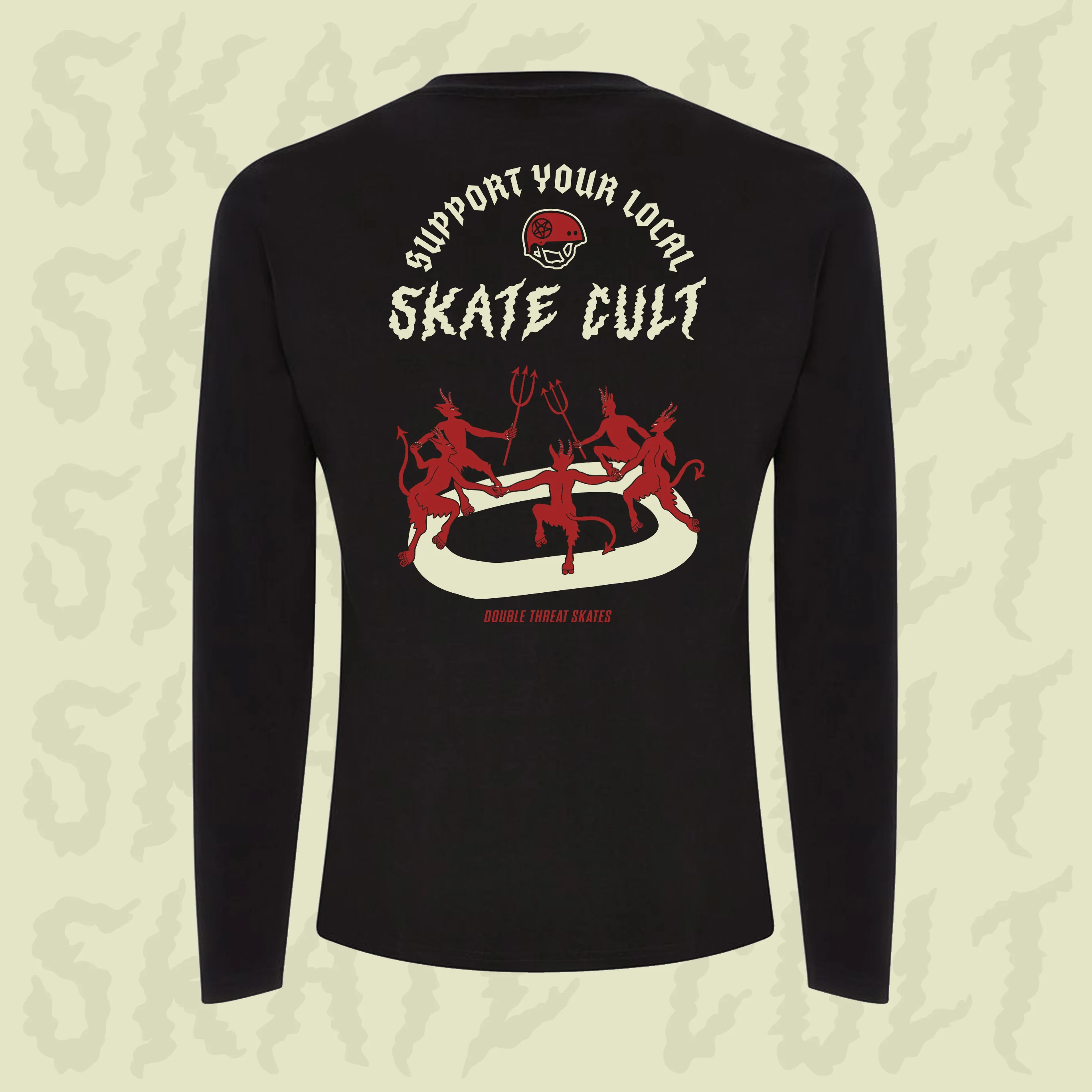 Skate Cult Long Sleeve Tee - BLACK - Image 6