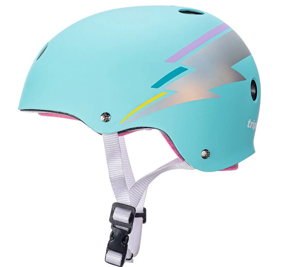 Triple 8 Certified Sweatsaver Helmet - Teal Hologram - Image 4